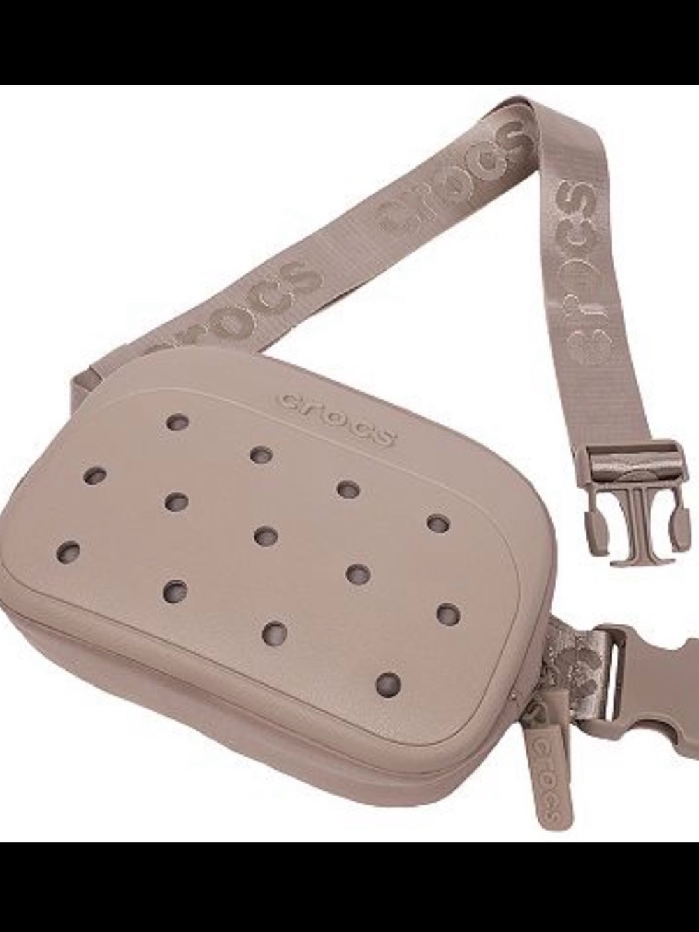 CROCS Taupe Croslite Belt Bag with Branded Strap